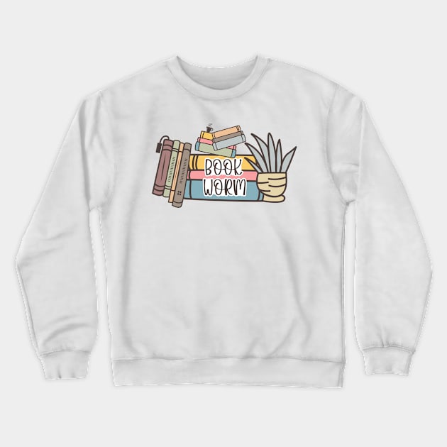 Book Worm World Book Day for Book Lovers Library Reading Crewneck Sweatshirt by Meteor77